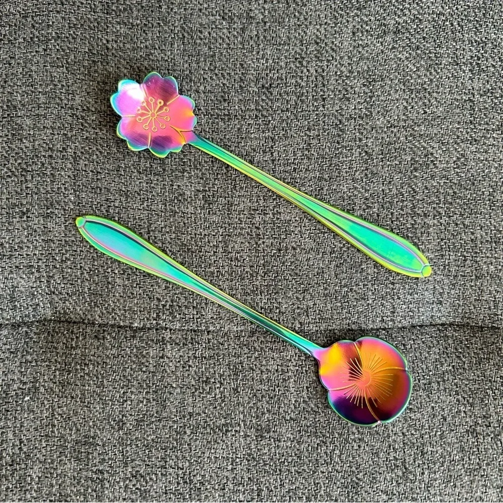 Set/2 Floral Spoons, Multicolor (SAKURA + PANSY) - Picture 3 of 12